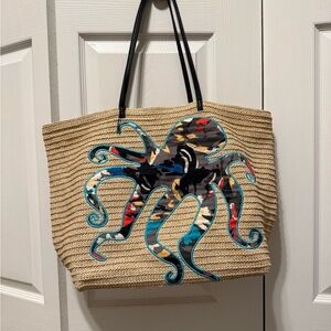 Vera Bradley Tan Tote with Colorful Octopus Design